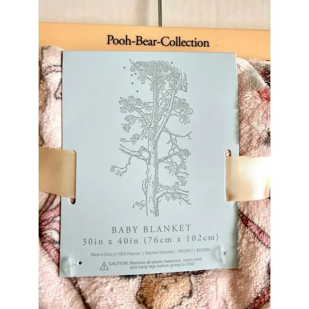 New Pooh Bear Collection Winnie The Pooh Pink Ribbon Baby Blanket 30